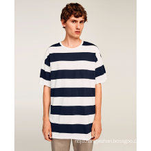 Round Neckline Oversized Striped T-Shirt